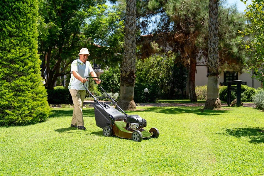 battery operated push lawn mowers